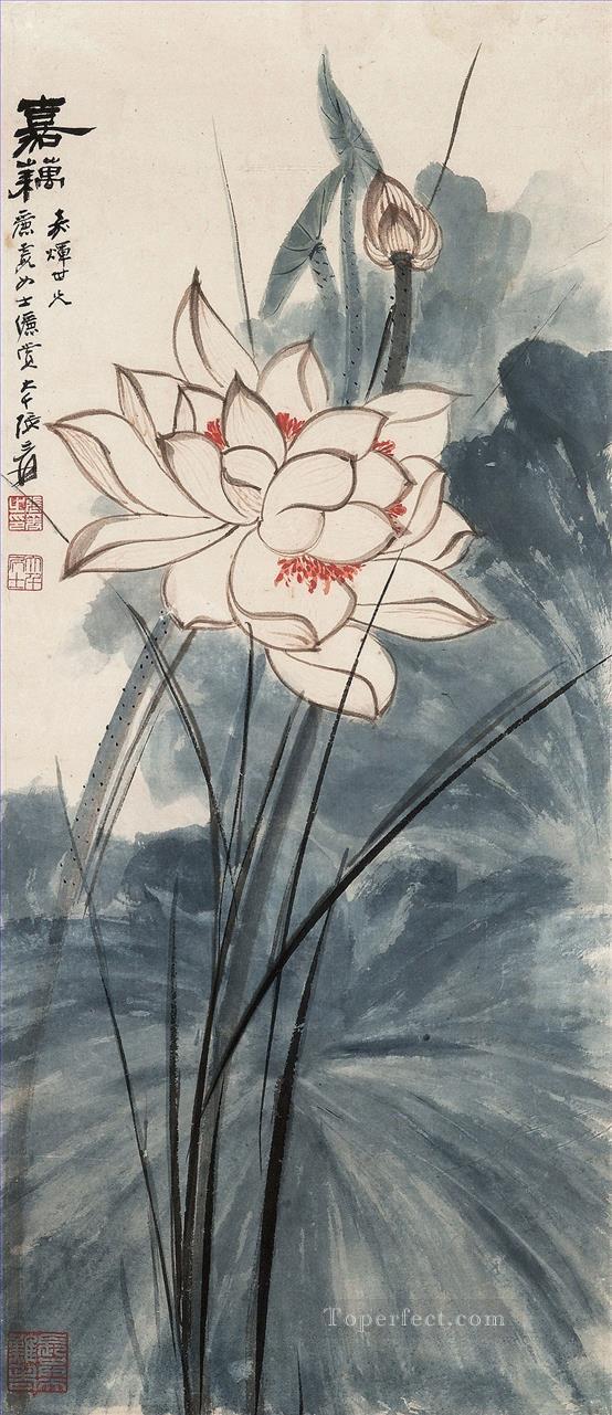 Chang dai chien lotus 21 old China ink Oil Paintings